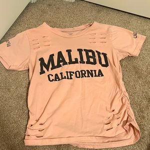 On fire brand. Malibu california shirt